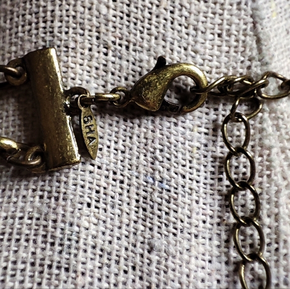 2 Strand Oxidized Brass Beaded Faux Pearl Bauble Beaded Filigree Balls Necklace - Picture 4 of 8